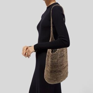 Helen Kaminski Australia 100% Raffia Woven Bucket Bag Brown Made in Madagascar